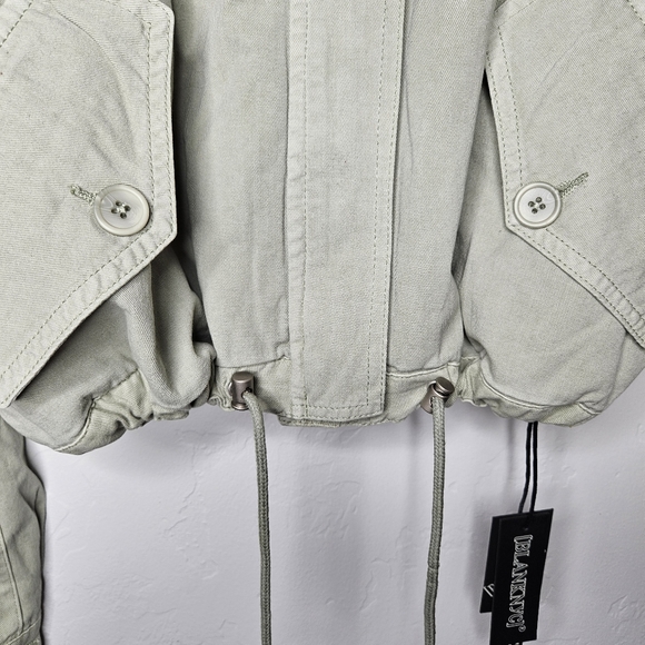 BLANKNYC Light Green Drawstring Jacket Removable Hood Size Large NWT - Picture 5 of 8